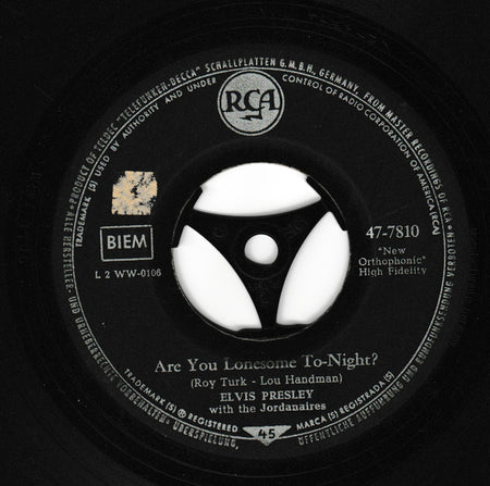 Elvis Presley : Are You Lonesome To-Night? / I Gotta Know (7", Single)