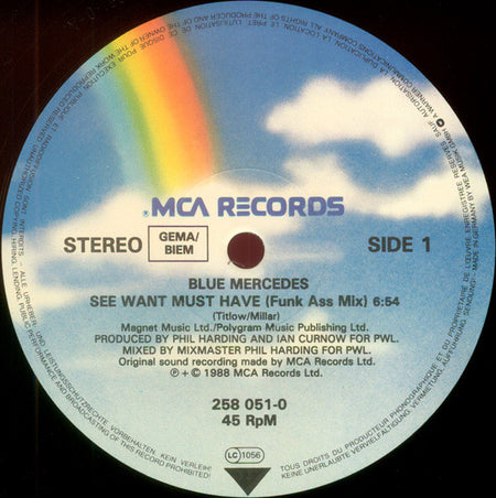 Blue Mercedes : See Want Must Have (12", Single)