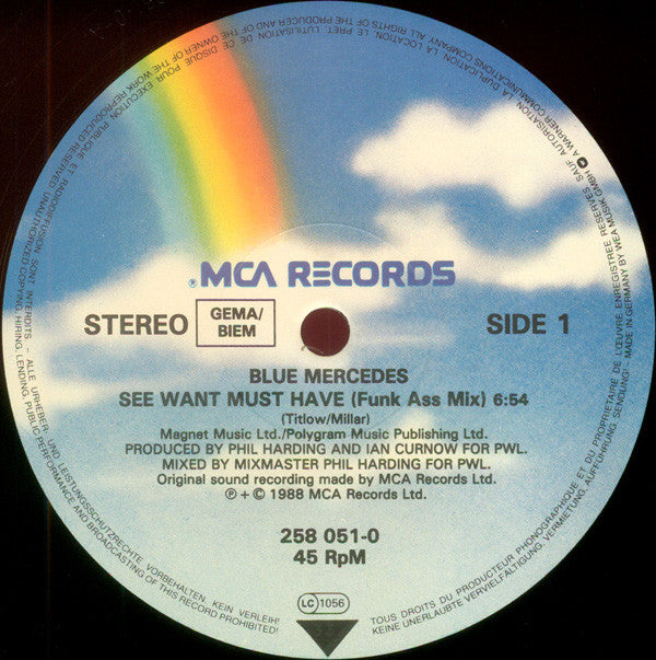 Blue Mercedes : See Want Must Have (12", Single)