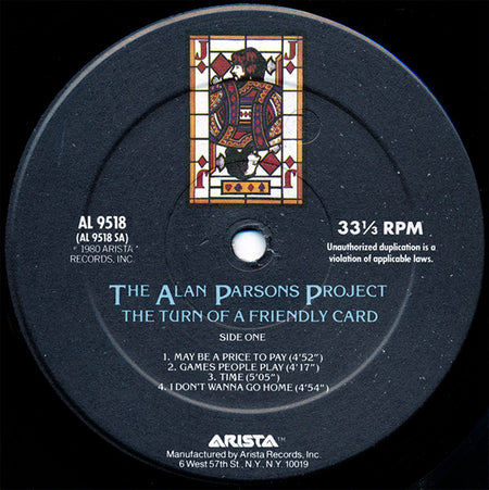 The Alan Parsons Project : The Turn Of A Friendly Card (LP, Album, Kee)