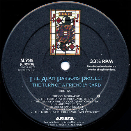 The Alan Parsons Project : The Turn Of A Friendly Card (LP, Album, Kee)