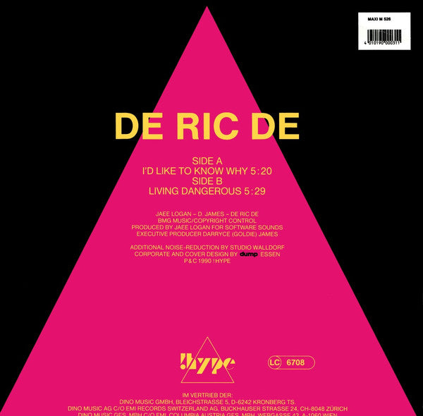 De Ric De : I'd Like To Know Why / Livin' Dangerous (12", Maxi)