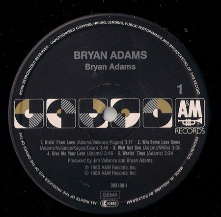 Bryan Adams : Bryan Adams (LP, Album, RE)