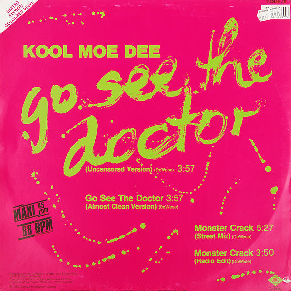 Kool Moe Dee : Go See The Doctor / Monster Crack (12", Maxi, Ltd, Gre)