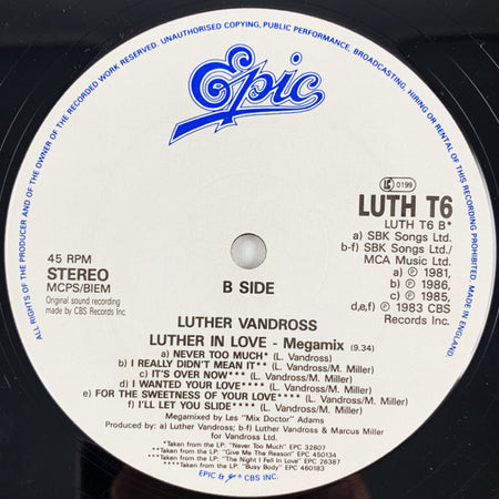 Luther Vandross : I Gave It Up (When I Fell In Love) (12")