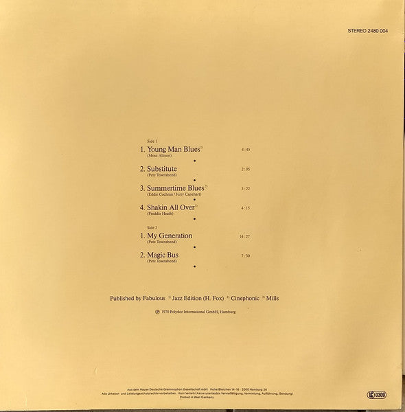 The Who : Live At Leeds (LP, Album, RE)