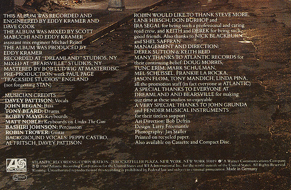 Robin Trower : In The Line Of Fire (LP, Album)