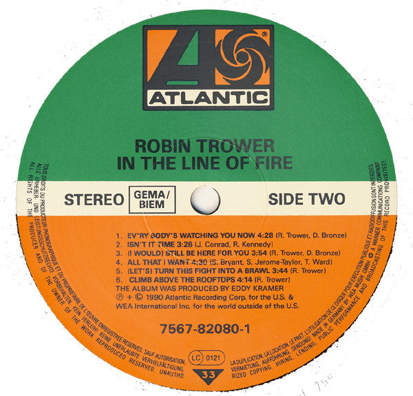 Robin Trower : In The Line Of Fire (LP, Album)