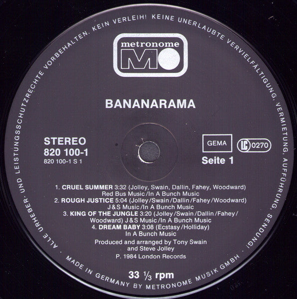 Bananarama : Bananarama (LP, Album, Pos)