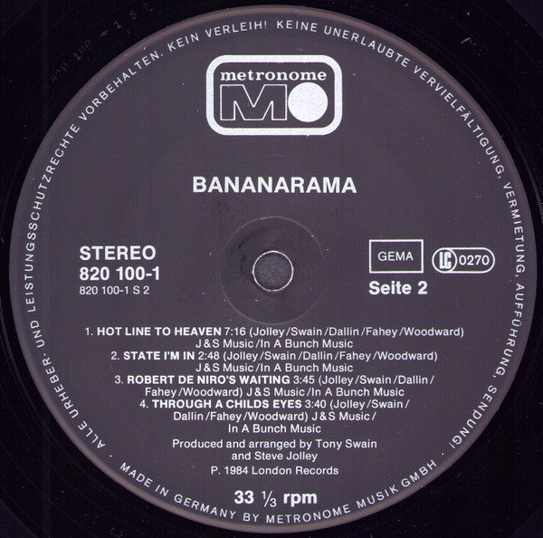 Bananarama : Bananarama (LP, Album, Pos)