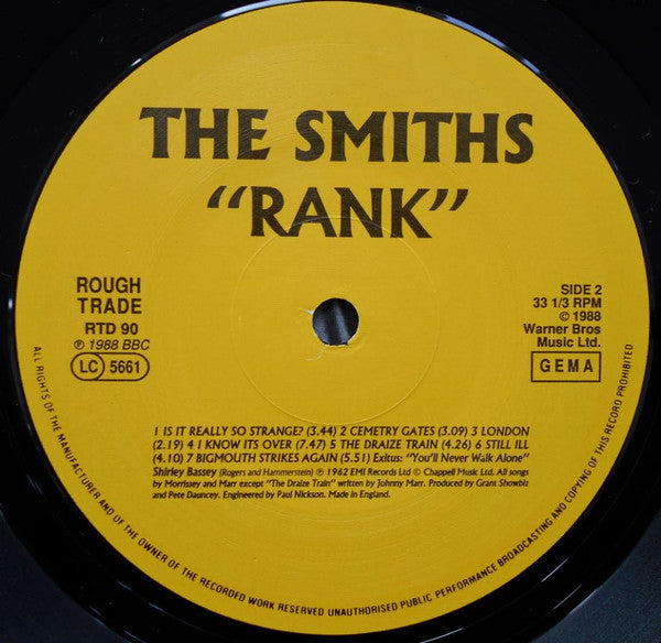 The Smiths : Rank (LP, Album, Gat)