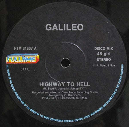 Galileo : Highway To Hell (12")