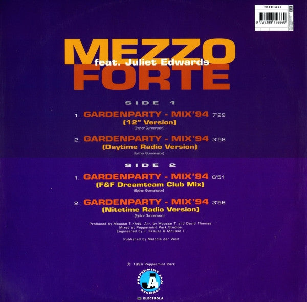 Mezzoforte Feat. Juliet Edwards : Garden Party (Remix '94) (12")