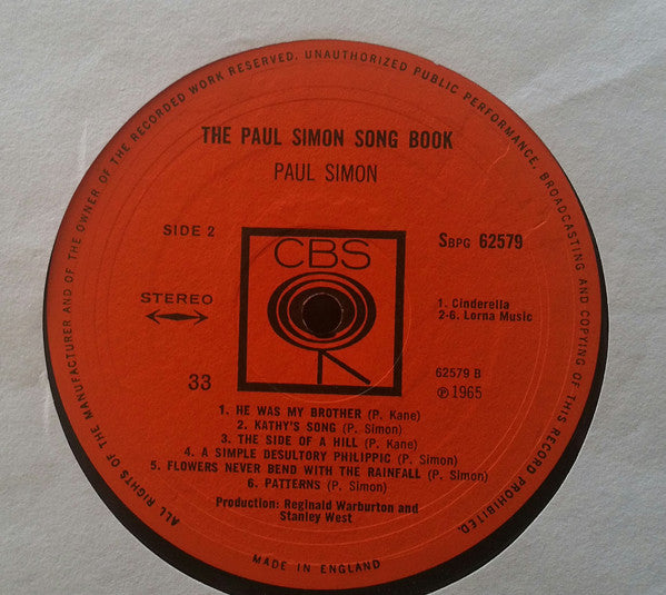 Paul Simon : The Paul Simon Song Book (LP, Album)
