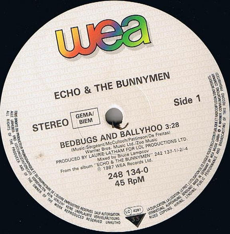 Echo & The Bunnymen : Bedbugs And Ballyhoo (12")