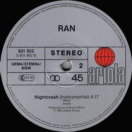 Ran (2) : Nightcrash (Dance Mix) (12", Maxi)