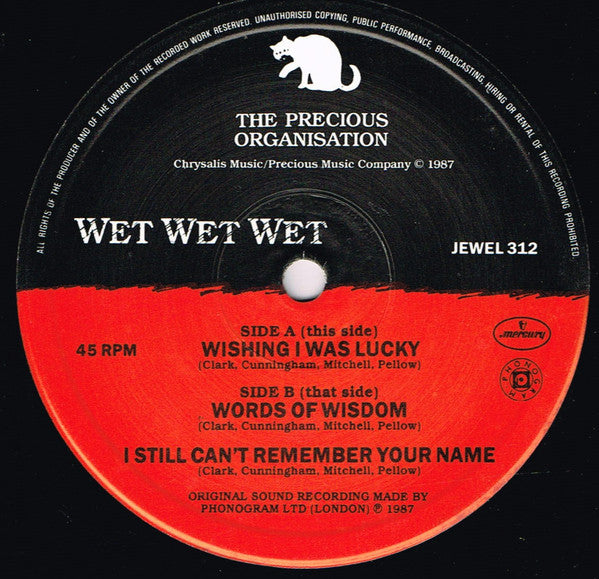 Wet Wet Wet : Wishing I Was Lucky (12", Single)