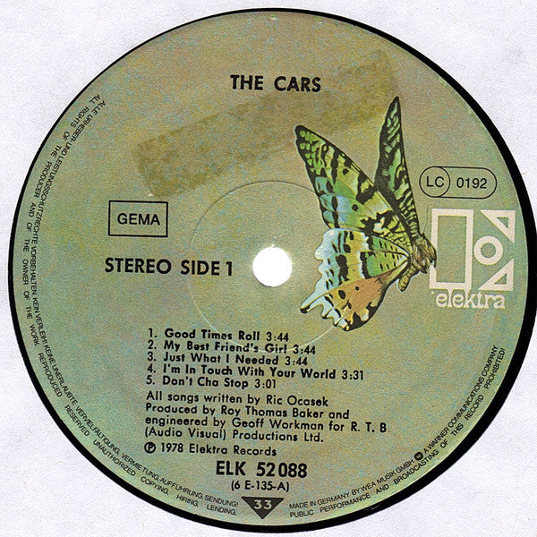 The Cars : The Cars (LP, Album)