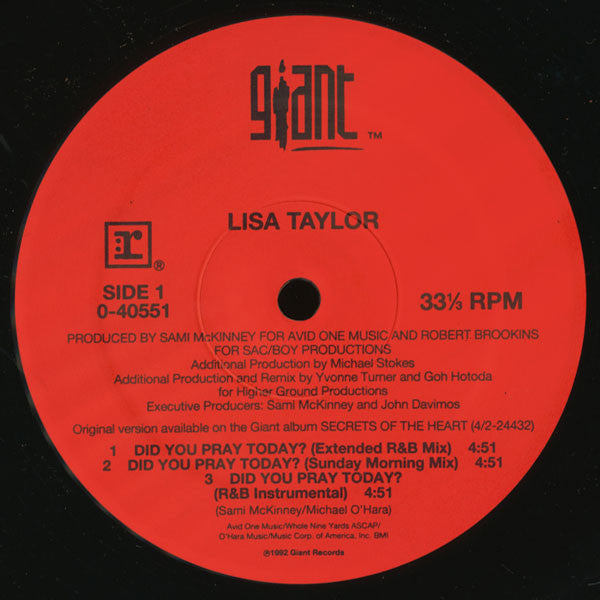 Lisa Taylor : Did You Pray Today? (12")