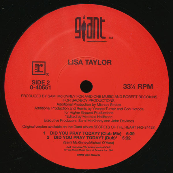Lisa Taylor : Did You Pray Today? (12")