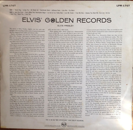 Elvis Presley : Elvis' Golden Records (LP, Comp, Mono, RE)