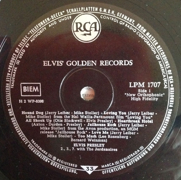 Elvis Presley : Elvis' Golden Records (LP, Comp, Mono, RE)
