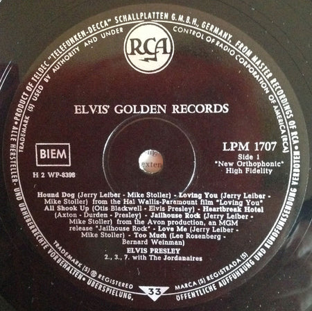 Elvis Presley : Elvis' Golden Records (LP, Comp, Mono, RE)