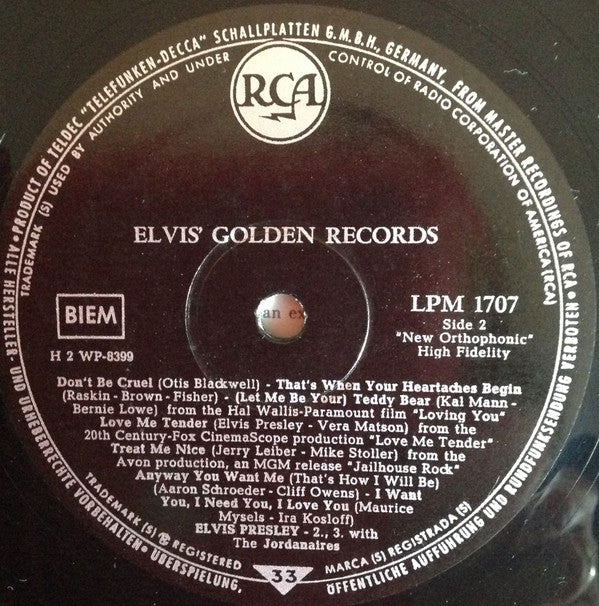 Elvis Presley : Elvis' Golden Records (LP, Comp, Mono, RE)