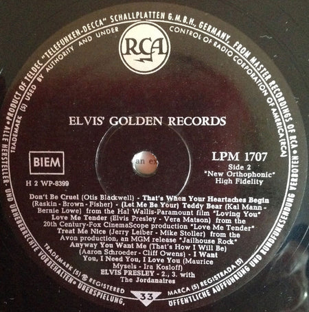 Elvis Presley : Elvis' Golden Records (LP, Comp, Mono, RE)