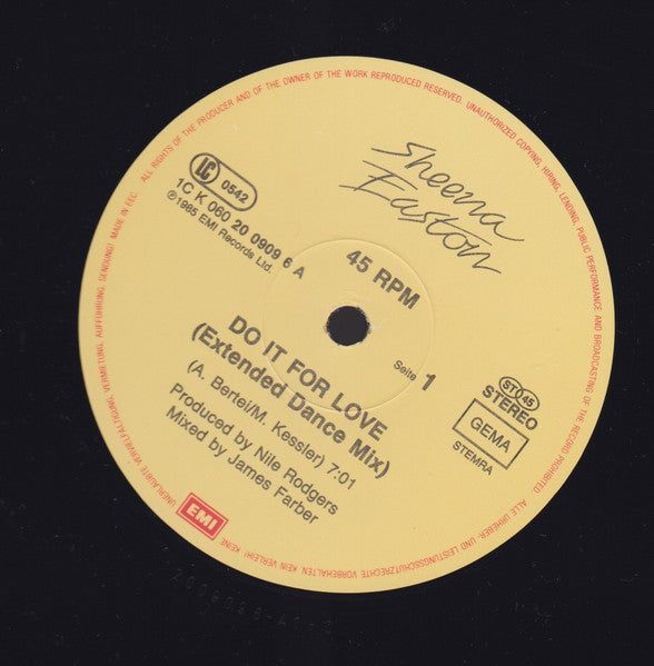 Sheena Easton : Do It For Love (12", Maxi)