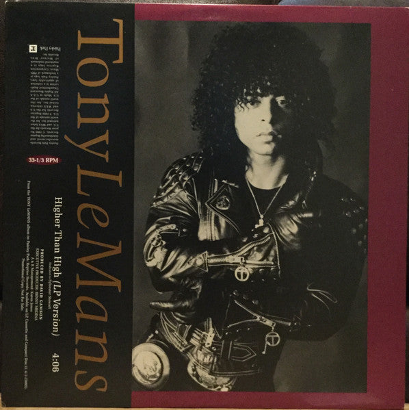 Tony LeMans : Higher Than High (12", Single, Promo)