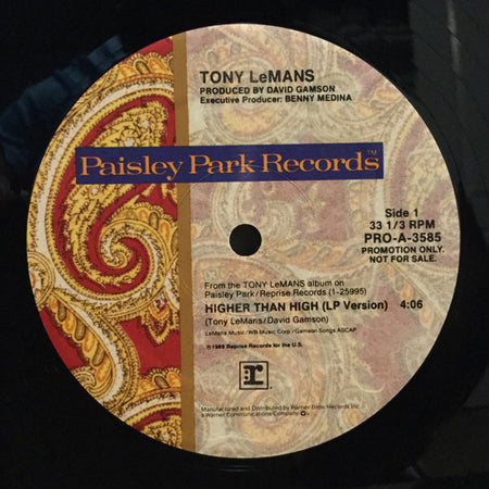 Tony LeMans : Higher Than High (12", Single, Promo)