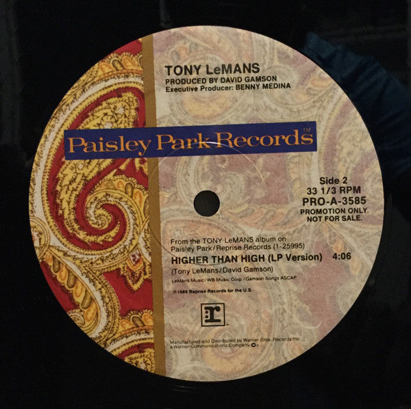 Tony LeMans : Higher Than High (12", Single, Promo)