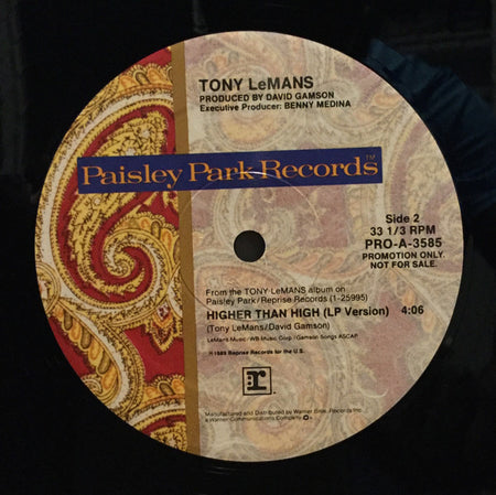 Tony LeMans : Higher Than High (12", Single, Promo)