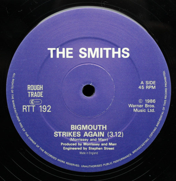 The Smiths : Bigmouth Strikes Again (12", Single, CBS)
