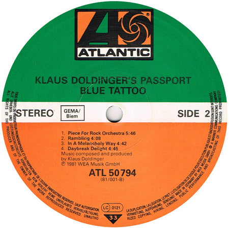 Passport (2) : Blue Tattoo (LP, Album)