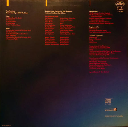Van Morrison : Inarticulate Speech Of The Heart (LP, Album)