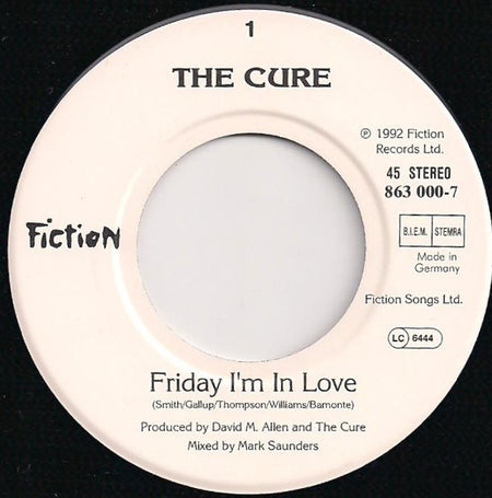 Cure* : Friday I'm In Love (7", Single)