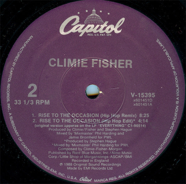 Climie Fisher : Rise To The Occasion (12")