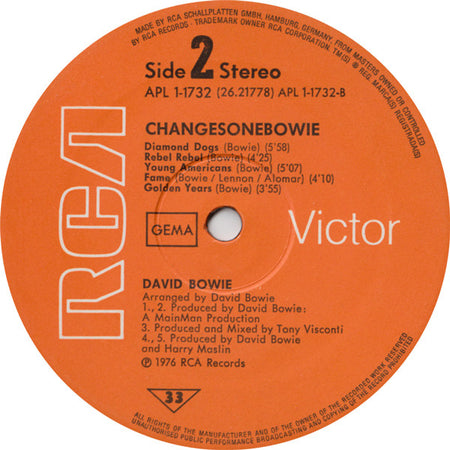 David Bowie : ChangesOneBowie (LP, Comp)