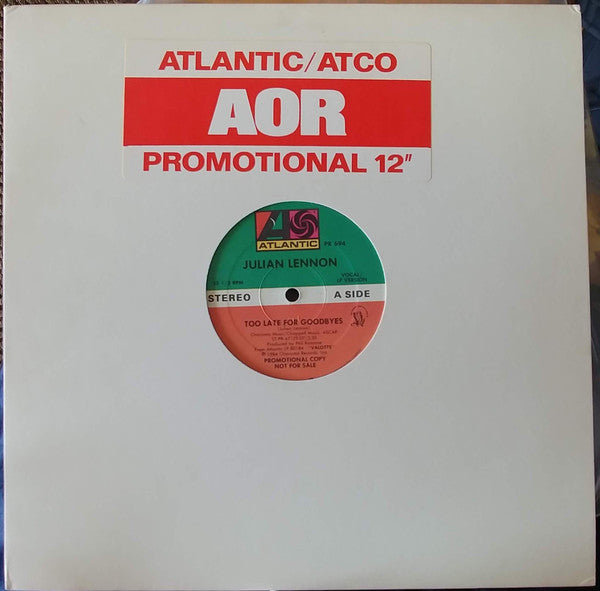 Julian Lennon : Too Late For Goodbyes (12", Promo)
