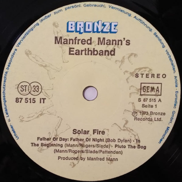 Manfred Mann's Earth Band : Solar Fire (LP, Album, RP)