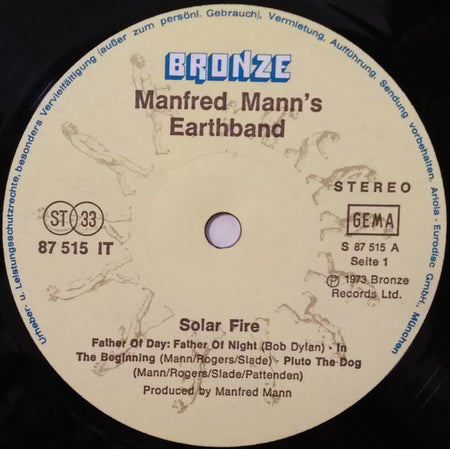 Manfred Mann's Earth Band : Solar Fire (LP, Album, RP)