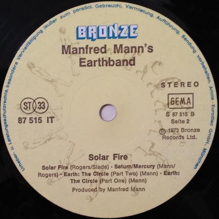 Manfred Mann's Earth Band : Solar Fire (LP, Album, RP)