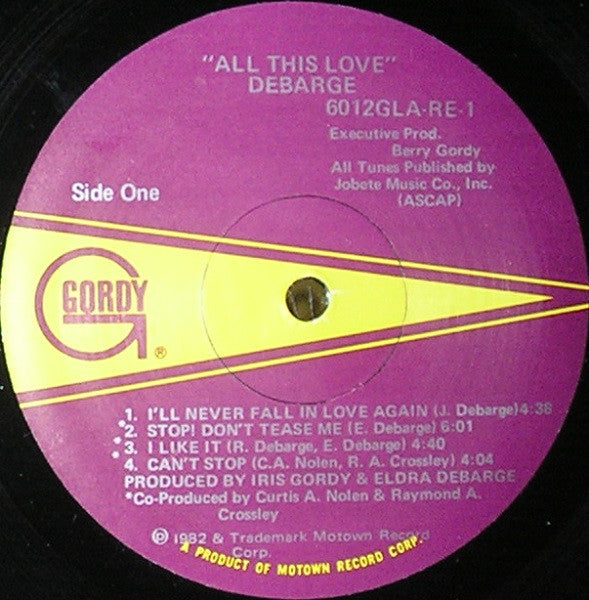 DeBarge : All This Love (LP, Album, RP, RE-)
