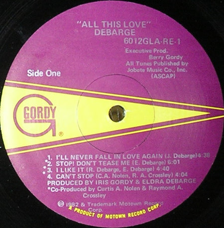 DeBarge : All This Love (LP, Album, RP, RE-)