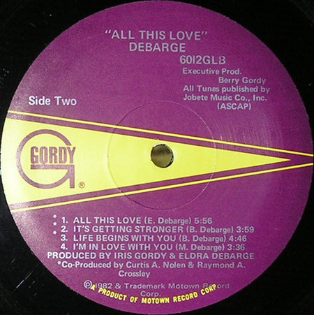 DeBarge : All This Love (LP, Album, RP, RE-)