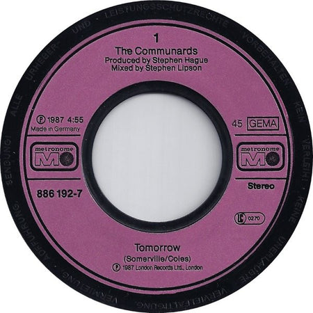 The Communards : Tomorrow (7", Single)