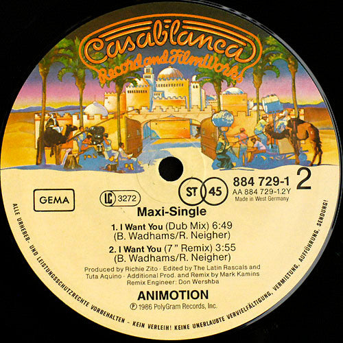 Animotion : I Want You (12", Maxi)