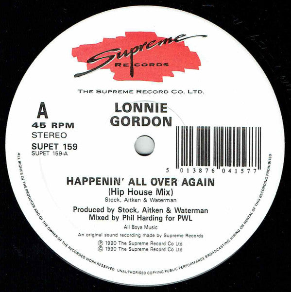 Lonnie Gordon : Happenin' All Over Again (12")